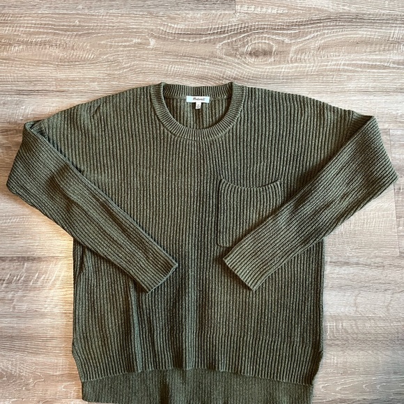 Madewell Sweaters - Madewell Women’s Forest Green Crewneck Sweater with Pocket
